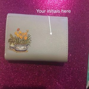 Country Blue trifold wallet with 3-up letters